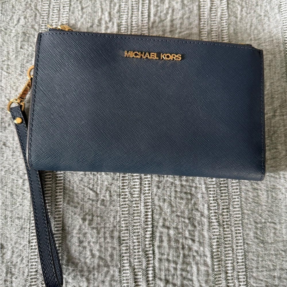 Michael Kors Navy Wristlet